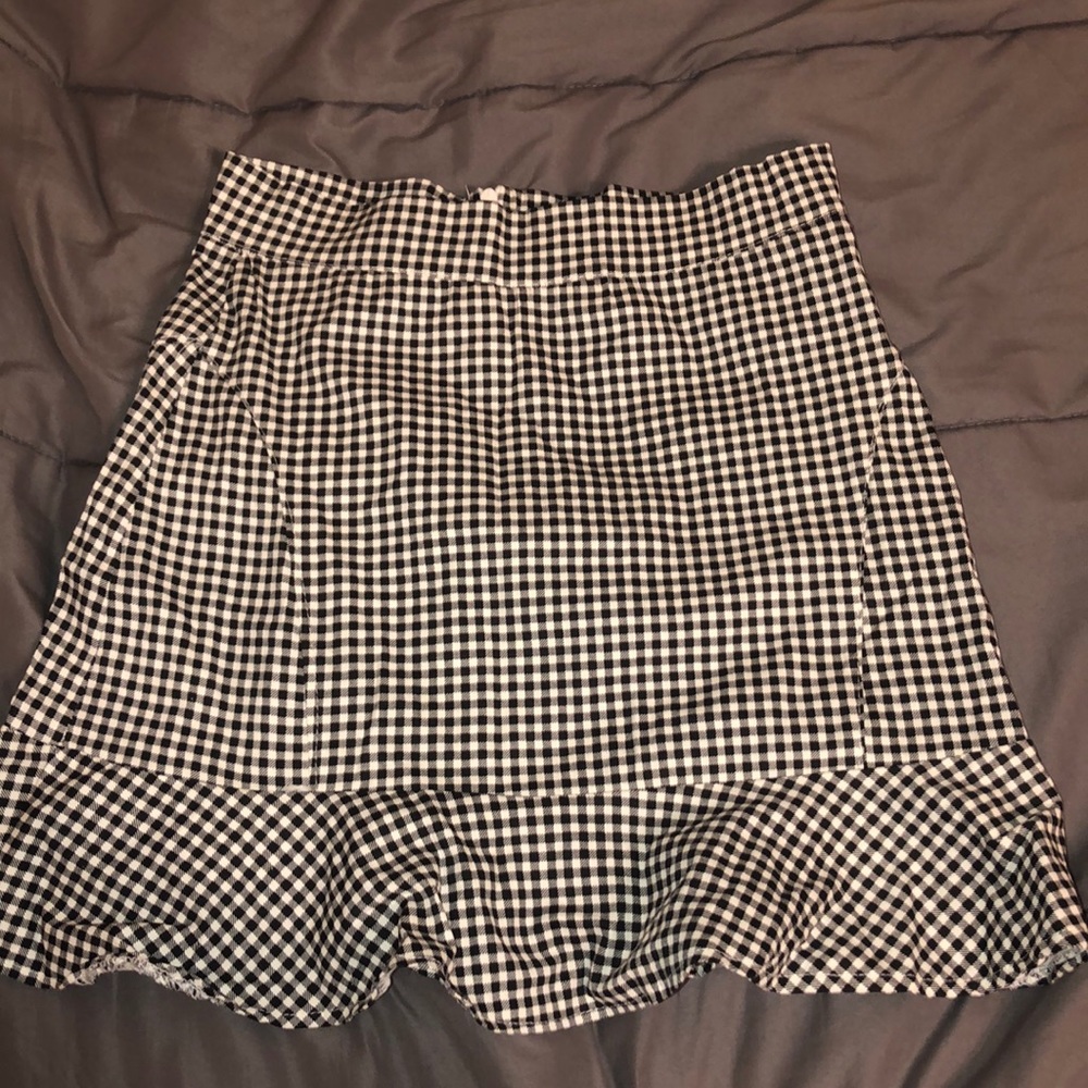 gingham mini skirt